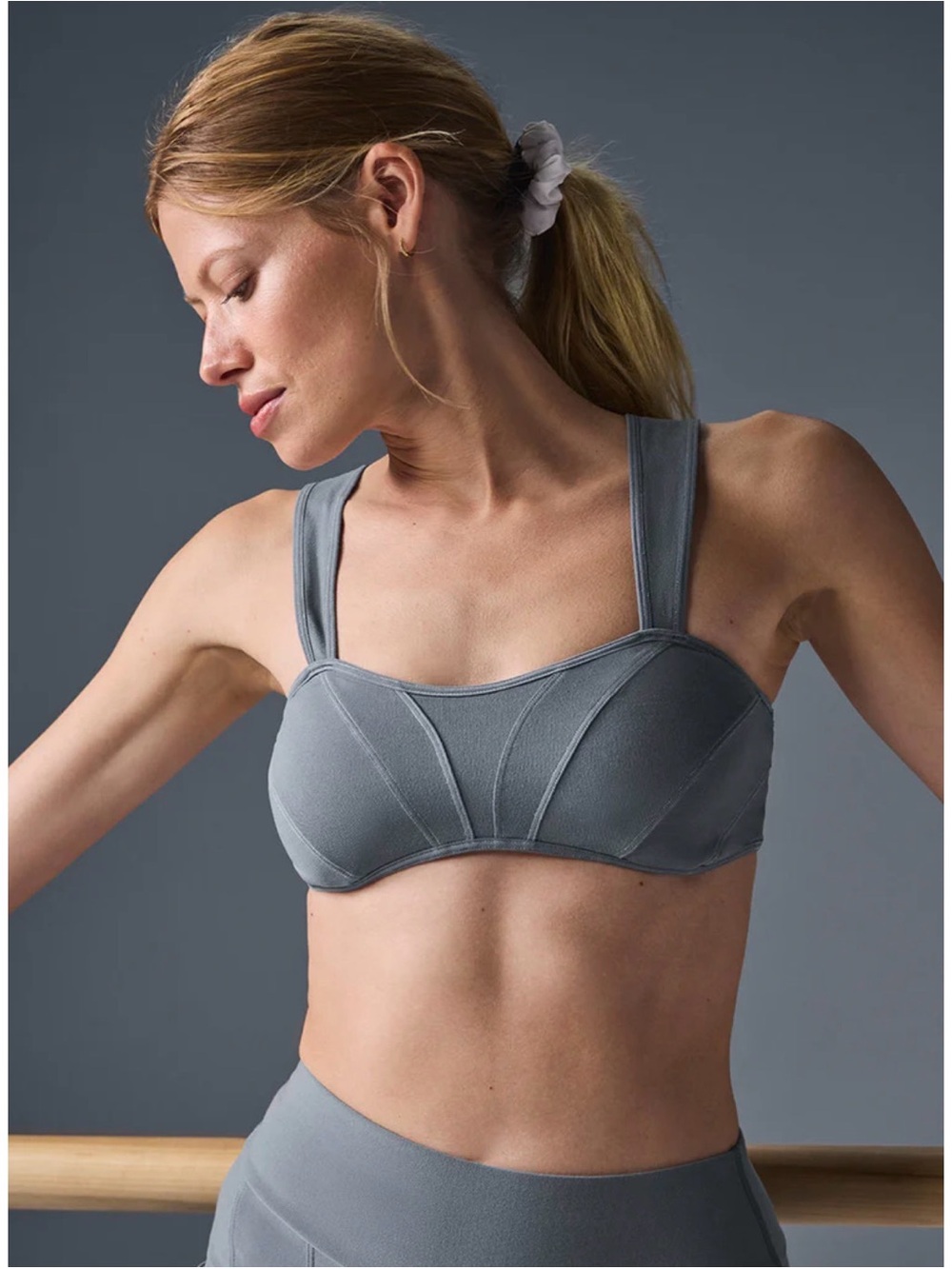 Alo Yoga Alosoft Sunray Bra Steel Grey
